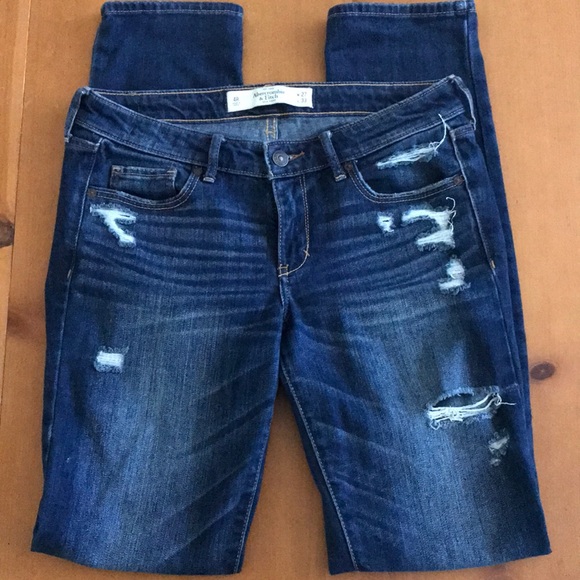 Abercrombie Ripped Stone Wash Skinny Jeans - Picture 1 of 3